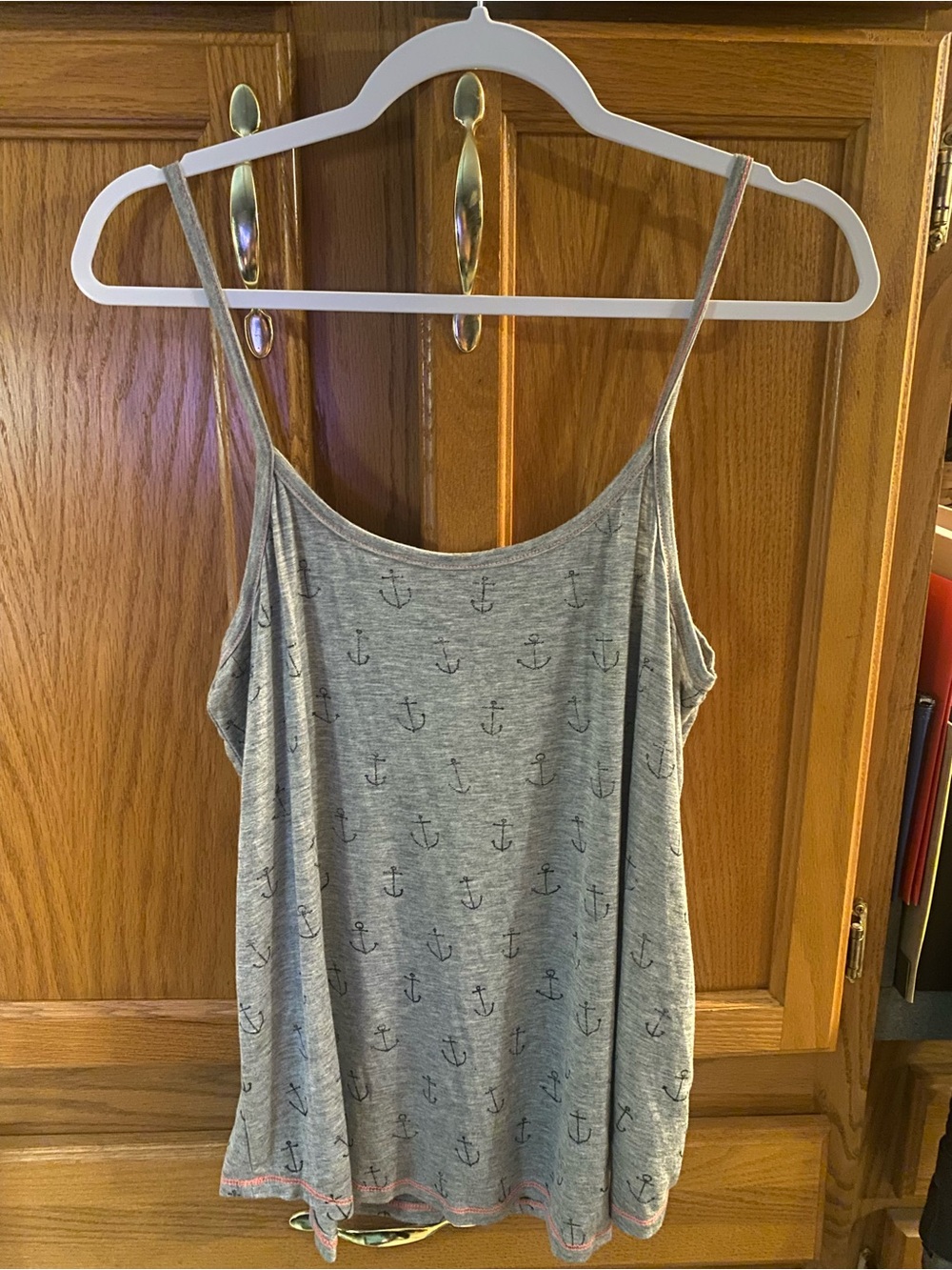 Maurices Grey Anchor-Print Camisole Tank